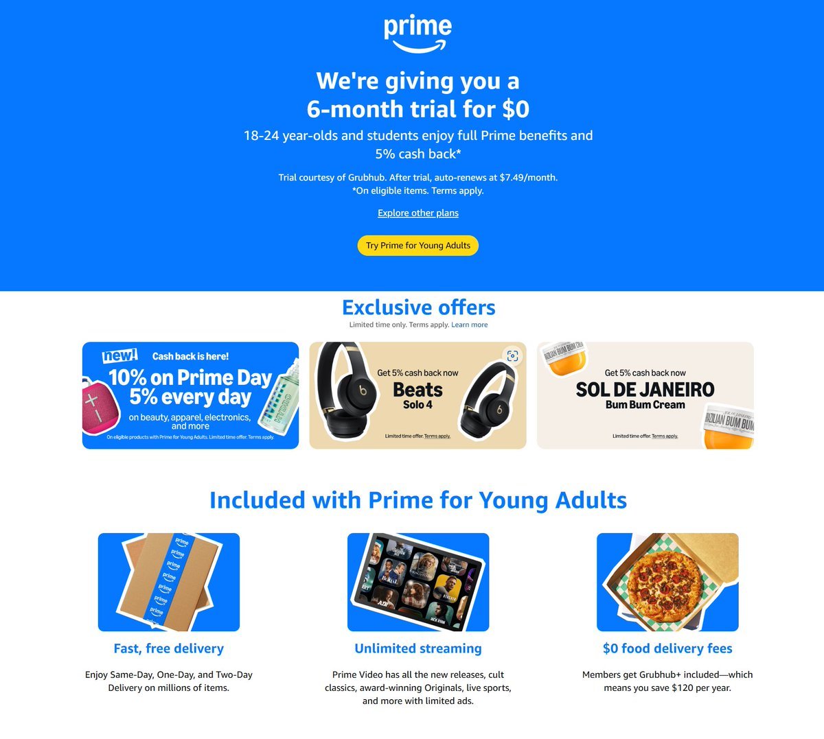 Amazon Prime For Young Adults Membership
